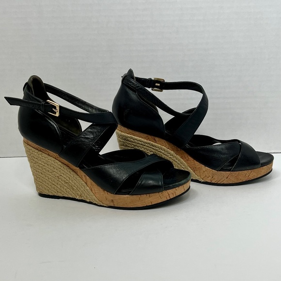 Cole Hann X Nike Air Marisa Wedge Black Espadrille Sandals Sz 5B - Picture 2 of 15